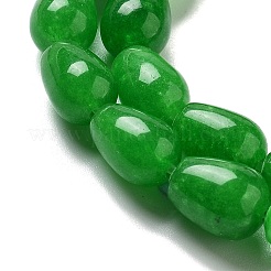 天然マレーシアジェイド染めビーズ連売り  ティアドロップ  グリーン  9x6mm  穴：1.2mm  約44個/連  15.75''（40センチメートル）&nbsp;G-B106-A09-01