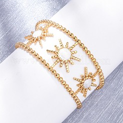 304 Stainless Steel Enamel Cuff Bangles for Women&nbsp;LS-BJEW-D306-06G