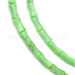 天然淡水シェルビーズ連売り  染め  竹の棒の形  ライム  8x4.5mm  穴：0.8mm  約46個/連  14.49インチ（36.8cm）&nbsp;SHEL-G013-01E