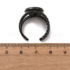 304ステンレススチールカフリング部品  ラウンドベゼルカップリングセッティング  イオンプレーティング（ip）  ブラック  14mm  18mm  トレイのサイズ：12mm&nbsp;STAS-P454-01C-B