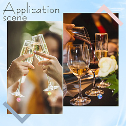 DIYワイングラスチャームキット  透明なクラックルアクリルパーツを含む  真鍮のワイングラスのチャームリング  ベルベットの収納袋  ミックスカラー  20.5x15.5mm  穴：2mm  9色  3個/カラー  27pc&nbsp;DIY-PH0023-58