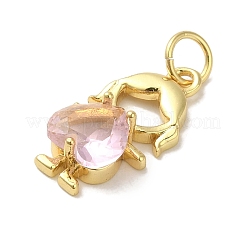 Rack Plating Brass Glass Pendants&nbsp;KK-P272-18A-G02