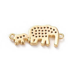 Brass Micro Pave Clear Cubic Zirconia Links Connectors&nbsp;KK-D532-06G