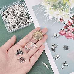 72Pcs 9 Styles Tibetan Style Zinc Alloy Connector Charms&nbsp;TIBE-SC0001-79