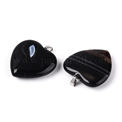 Natural Black Banded Agate(Dyed & Heated) Pendants&nbsp;G-T143-51A