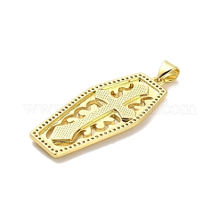 Brass Micro Pave Cubic Zirconia Pendants&nbsp;KK-K365-06C-G