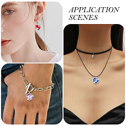 18Pcs 6 Colors Alloy Glass Charms&nbsp;FIND-TA0009-91P