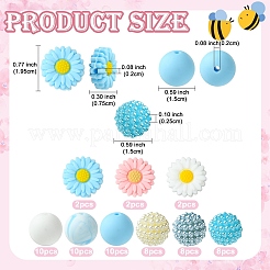 60Pcs 9 Styles Silicone Beads and Acrylic Beas&nbsp;SIL-YW0002-35