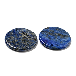 天然石ラピスラズリペンダント  フラットラウンドのチャーム  29.5~30x3mm  穴：1.6mm&nbsp;G-B071-01L
