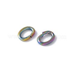 イオンプレーティング(IP) 304 ステンレス 丸カン  オープン丸カン  オーバル  マルチカラー  21ゲージ  4.5x3x0.7mm  内径：1.5x3mm&nbsp;STAS-F221-40MC-C