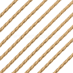 5m 編み込みラウンド PU レザー ジュエリー コード  編組ロープ  ゴールド  4.5mm&nbsp;OCOR-GF0004-96A-03