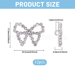 12Pcs 1-Hole Alloy Glass Shank Buttons&nbsp;BUTT-CA0001-35