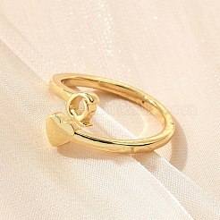 女性用真鍮カフリング  文字L  文字h  内径：15.6mm&nbsp;RJEW-U044-Q