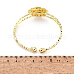 Brass Micro Pave Clear Cubic Zirconia Cuff Bangles for Women&nbsp;BJEW-U025-08G