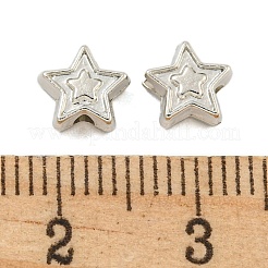 CCBプラスチックビーズ  スター  プラチナ  6.5x6.5x3mm  穴：1.4mm&nbsp;CCB-L014-09P