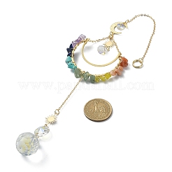 Glass Round Pendant Decoration&nbsp;HJEW-TA00045