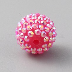AB Color Plated Acrylic Rhinestone Beads&nbsp;KY-WH0001-039B