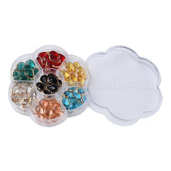 K9ガラスチャーム  真鍮パーツ  ティアドロップ  ミックスカラー  多面カット  ライトゴールド  18x10.5x5mm  穴：2mm&nbsp;GLAA-N038-35LG