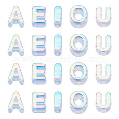 50Pcs 5 Styles UV Plating Rainbow Iridescent Acrylic Beads&nbsp;OACR-TA0004-93B