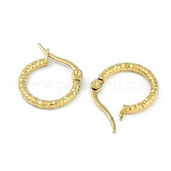PVD Vacuum Plating 202 Stainless Steel Hammered Hoop Earrings&nbsp;EJEW-H003-47G