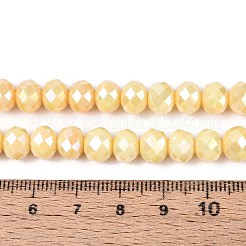 Anti-Tarnish Electroplate Rondelle Glass Beads Strands&nbsp;EGLA-T021-8mm-17-06