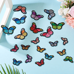 1袋 ポリエステル刺繍布 アイロン接着/縫い付けパッチ  マスクと衣装のアクセサリー  アップリケ  蝶  ミックスカラー  27~45x45~74x2mm  23個/袋&nbsp;DIY-TA0013-52