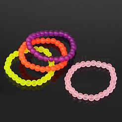 こどもの日の伸縮性のある艶消しガラスビーズの子供のブレスレット  ミックスカラー  42mm&nbsp;BJEW-JB01768
