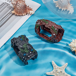 2個 2色 樹脂製切り株ディスプレイデコレーション  マイクロ風景水槽水族館の装飾アクセサリー  ミックスカラー  56~57x82mm  1個/スタイル&nbsp;DJEW-GF0001-87