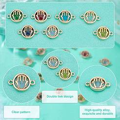32Pcs 7 colors Glass Connector Charms&nbsp;GLAA-AR0001-29