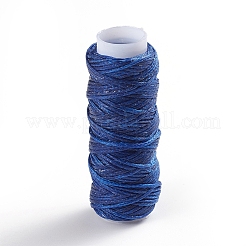 ポリエステルワックスコード  ジュエリー作りのための  ダークブルー  0.8mm  約30m /ロール&nbsp;YC-WH0007-03B-08