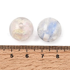 透明樹脂ビーズ  バラの花の丸い  グリッターパウダー付き  ミックスカラー  16~16.5mm  穴：2.5mm&nbsp;RE-CBA5A76-17