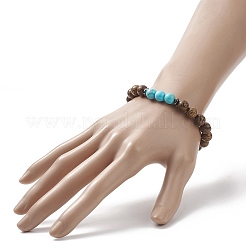 7Pcs 7 Style Natural & Synthetic Mixed Gemstone & Wenge Wood Beaded Stretch Bracelets Set&nbsp;BJEW-JB09157