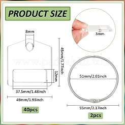 アクリル糸巻き板  鉄製ルーズリーフ製本ヒンジリング付き  五角形  45x49x3mm&nbsp;AJEW-BC0007-95A