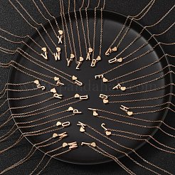 女性用合金文字ハートペンダントネックレス  ゴールドカラー  文字m  15.75インチ（40cm）&nbsp;NJEW-FS0001-09M