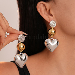 Heart Alloy Acrylic Dangle Stud Earrings&nbsp;FS-WGAB050-01