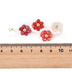 Baking Paint Glass Seed Beaded Big Pendants&nbsp;PALLOY-MZ01393-03
