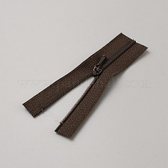 合金ジッパー  ナイロンフレーム付き  人形作り用品  ココナッツブラウン  9x2.6x0.1cm&nbsp;FIND-WH0126-500E
