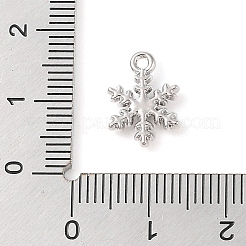 ラインストーン ペンダント付き合金  スノーフレーク  プラチナ  グリーン  13x9.5x2.5mm  穴：1.2mm&nbsp;ALRI-U001-02B-01