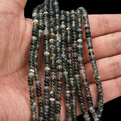 Natural Moss Agate Beads Strands&nbsp;G-L635-A27-4x2mm