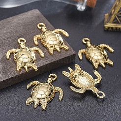 合金ペンダント  鉛フリー＆ニッケルフリー＆カドミウムフリー  ウミガメ  18KGP本金メッキ  23.5x30x3mm  穴：3mm&nbsp;TIBEP-A040-032G-NR