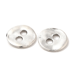 Lead Free Antique Silver Tibetan Style Flat Round Buttons&nbsp;X-TIBE-R178-AS-LF