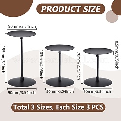 鉄製燭台3袋  キャンドルホルダー  コラム  ブラック  完成品：90x70mm  90x103mm  90x155mm  3個/セット&nbsp;DIY-WA0001-11