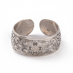 Bohemia Tibetan Style Alloy Thick Open Cuff Bangle for Women&nbsp;BJEW-E002-01AS-07