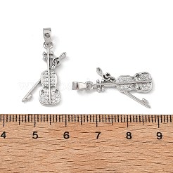 Brass Micro Pave Clear Cubic Zirconia Pendants&nbsp;CU-L277-09P