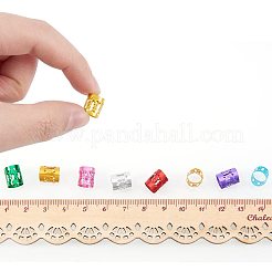 アルミ製ヘアカフ  ヘアコイルカフス  ミックスカラー  9x8mm  穴：7mm  50個/カラー  350個/セット&nbsp;ALUM-PH0003-02