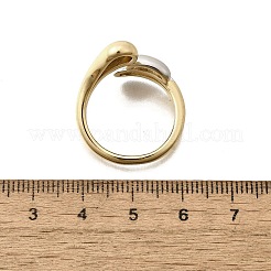 女性用真鍮カフリング  ティアドロップ  カドミウムフリー＆鉛フリー  プラチナ·ゴールデン  内径：17mm&nbsp;RJEW-G347-04GP