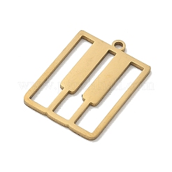ステンレスペンダント201個  ピアノの鍵盤チャーム  イオンプレーティング（ip）  ゴールドカラー  21x15x1mm  穴：1.4mm&nbsp;STAS-B136-07G
