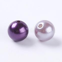 カラフルアクリルビーズ  模造パールスタイル  ラウンド  ミックスカラー  14mm  穴：2mm  約370個/500g&nbsp;PACR-14D-M