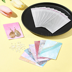ホットスタンピング厚紙紙ジュエリーディスプレイカード  oppセロハンバッグとプラスチック製イヤーナット付き  ミックスカラー  9x6x0.04cm  穴：1.6mm&nbsp;CDIS-FS0001-11