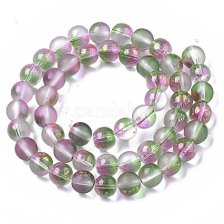 Frosted Spray Painted Glass Beads Strands&nbsp;LS-GLAA-N035-03C-C01